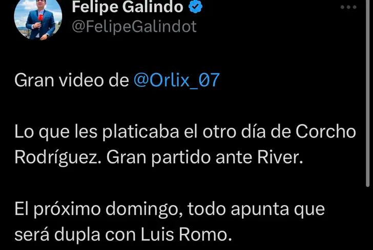 Periodista Felipe Galindo adelanta que &nbsp;Rodríguez será titular&nbsp;