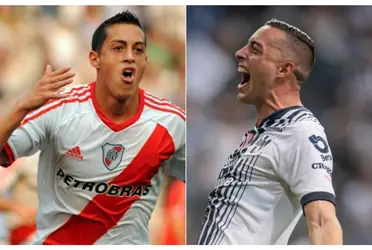 Rogelio Funes Mori con River Plate 2013/ Rogelio Funes Mori con Monterrey 2022