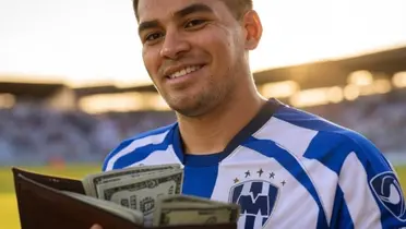 Jugador genérico de Rayados, creado con IA - Foto: Grok